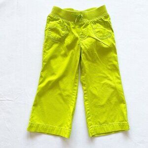 Jumping Beans Toddler Girls Lime Green Pull-On Pants 2T Cotton Elastic Waist